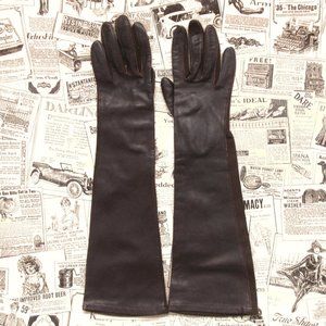 vintage brown leather opera gloves size 6 6.5